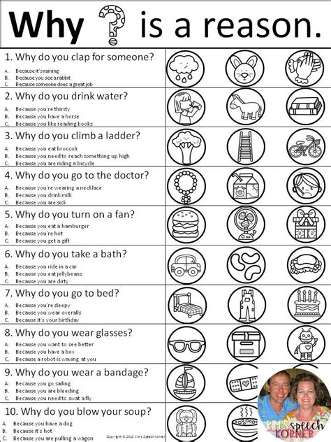 Free Printable Wh Questions Worksheets For Autism